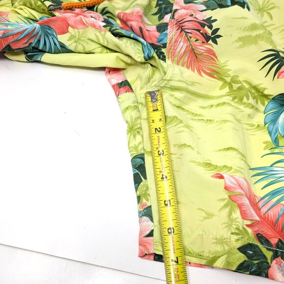 Tommy Bahama Relax Men's Swim Trunks XL Bright Floral Hawaiian Yellow Green EUC - Picture 15 of 16
